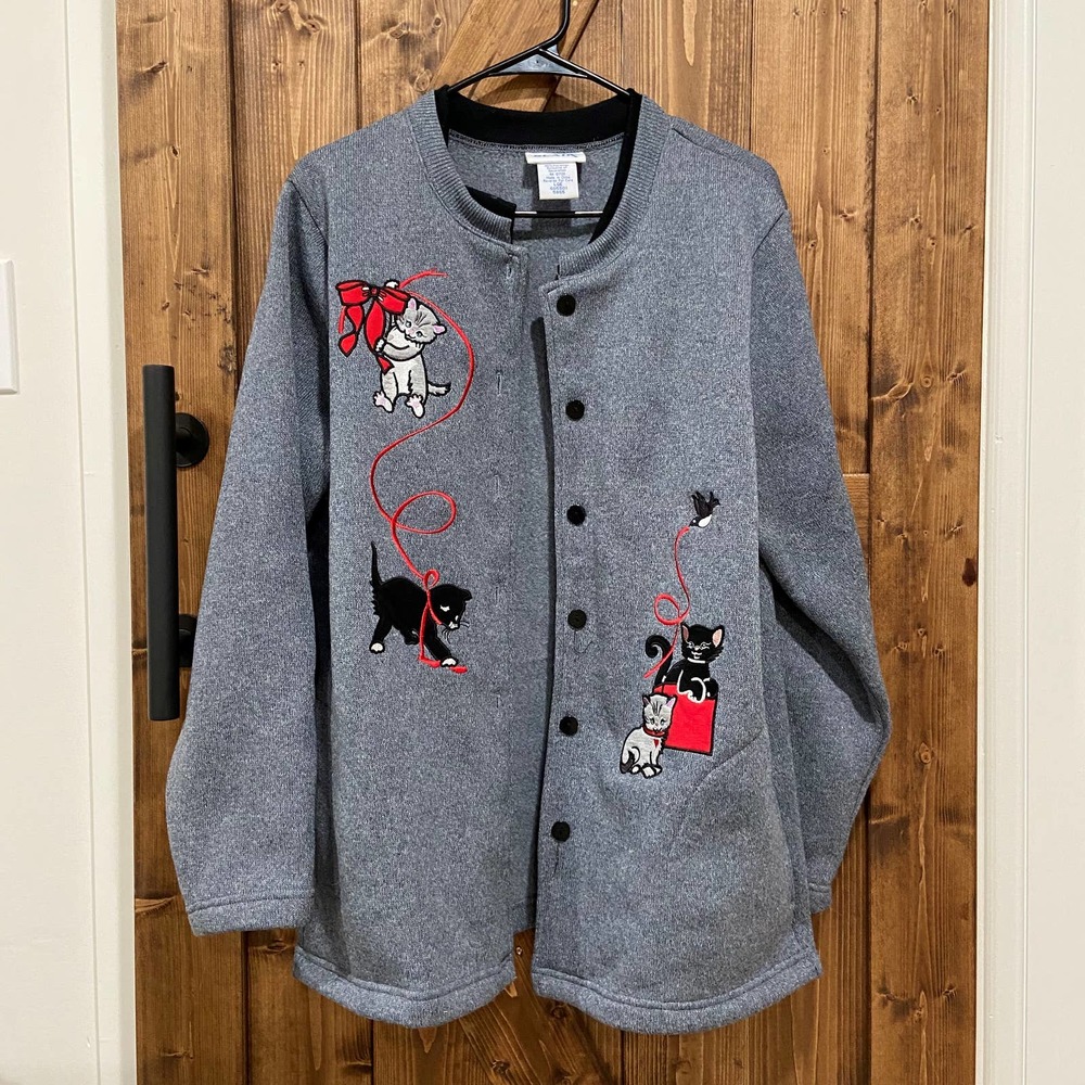 Vintage Blair Kitten Sweater Cardigan Size Large